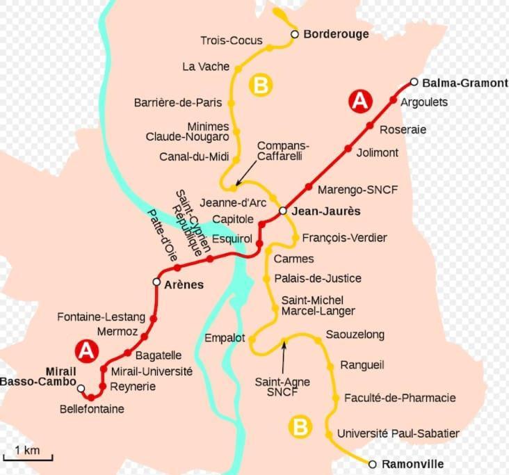 Le Central - Chambre Privative Avec Salon Et Terrasse Privee Hotell Toulouse Exteriör bild